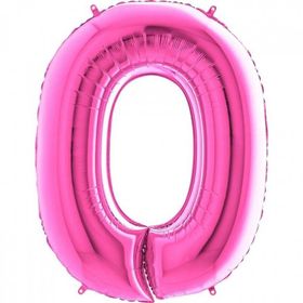 0 Rakamı Pembe 40 cm Folyo Balon