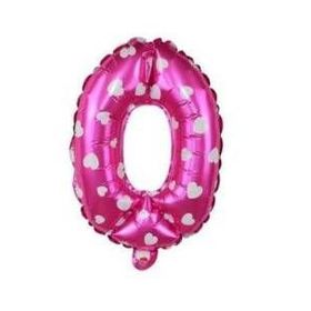 0 Rakamı Pembe 40 cm Folyo Balon