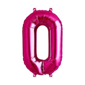 0 Rakamı Pembe 40 cm Folyo Balon