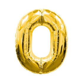 0 Rakamlı Gold Renk Folyo Balon