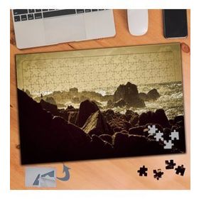 004 Taş Kayalıklar Manzarası Retro 240 Parça Puzzle Yapboz Tablo