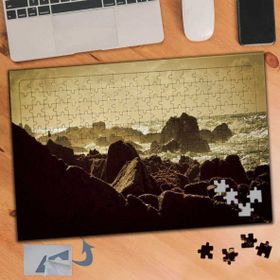 004 Taş Kayalıklar Manzarası Retro 240 Parça Puzzle Yapboz Tablo