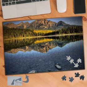 007 Ağaç Göl Doğa Manzarası 240 Parça Puzzle Yapboz Tablo