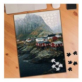 0102 Dağ Manzaralı Kayalık Evler 240 Parça Puzzle Yapboz