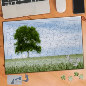 014 Çimenler Ve Yeşermiş Ağaç 240 Parça Puzzle Yapboz Tablo
