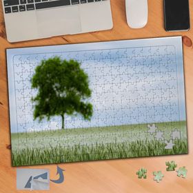 014 Çimenler Ve Yeşermiş Ağaç 240 Parça Puzzle Yapboz Tablo