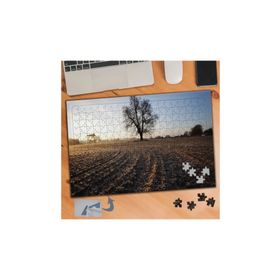 016 Tarladaki Büyük Ağaç Manzarası 240 Parça Puzzle Yapboz Tablo