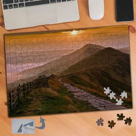 022 Gün Batımı Dağ Manzarası 240 Parça Puzzle Yapboz Tablo