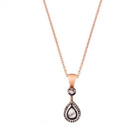 0,23 ct Pırlanta ve 0,35 ct Elmaslı Damla Kolye