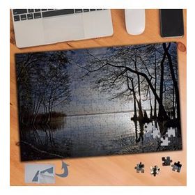 024 Ters Işık Ağaç ve Göl Manzarası 240 Parça Puzzle Yapboz Tablo