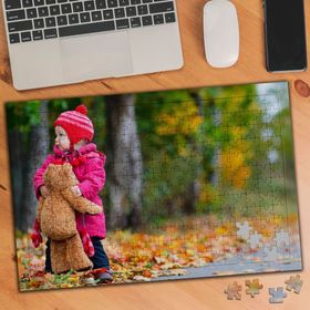 024451 Ayıcıklı Sonbahar Bebeği 240 Parça Puzzle Yapboz