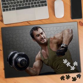 024572 Dumbell Çalışan Adam Fitness Sporcu 240 Parça Puzzle Yapboz
