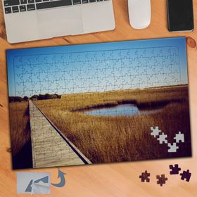 025 Gölde Sarı Otlar Doğa Manzarası 240 Parça Puzzle Yapboz Tablo