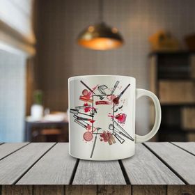 02589 Fashion Kozmetik Malzemeleri Baskılı Kupa Bardak