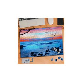 028 Kuş Ve Kızıl Gökyüzü Manzarası 240 Parça Puzzle Yapboz Tablo