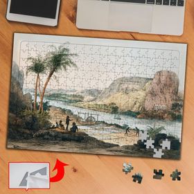 032 Eski Dönem İllüstrasyon Dağ 240 Parça Puzzle Yapboz Tablo