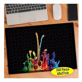 033 Siyah Zeminde Renkli Boya Sıçraması 240 Parça Puzzle Yapboz