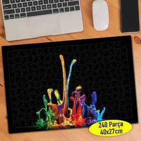 033 Siyah Zeminde Renkli Boya Sıçraması 240 Parça Puzzle Yapboz