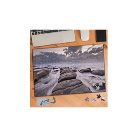 034 Bulutlu Gökyüzü Ve Taş Yığınları 240 Parça Puzzle Yapboz Tablo