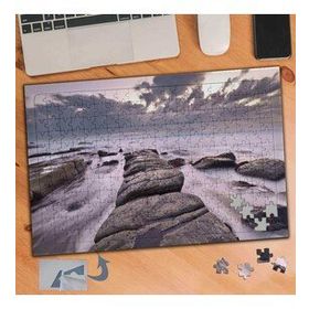 034 Bulutlu Gökyüzü Ve Taş Yığınları 240 Parça Puzzle Yapboz Tablo