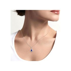 0,40 Karat Pırlantalı Safir Kolye