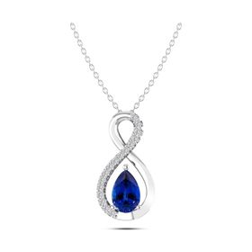 0,40 Karat Pırlantalı Safir Kolye