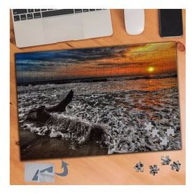 041 Gün Batımı Beyaz Köpüklü Deniz 240 Parça Puzzle Yapboz Tablo