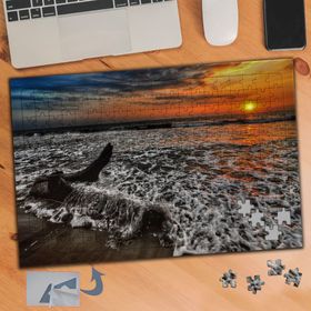 041 Gün Batımı Beyaz Köpüklü Deniz 240 Parça Puzzle Yapboz Tablo