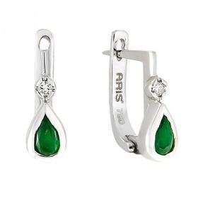 0,42 Ct Zümrüt Pırlanta Küpe
