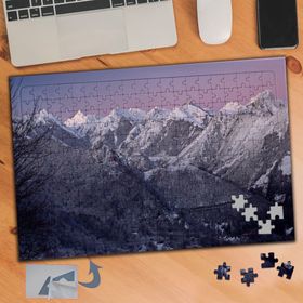 042 Mor Gökyüzü Ve Karlı Dağlar 240 Parça Puzzle Yapboz Tablo