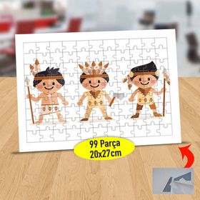 043 Kızılderili Mutlu Minik Çocuklar 99 Parça Puzzle Yapboz Tablo
