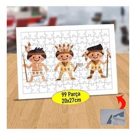 043 Kızılderili Mutlu Minik Çocuklar 99 Parça Puzzle Yapboz Tablo