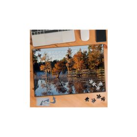 043 Sonbaharda Göl Kenarında Ağaç 240 Parça Puzzle Yapboz Tablo