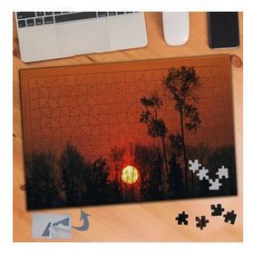 046 Gün Batımında Ağaç Manzarası 240 Parça Puzzle Yapboz Tablo