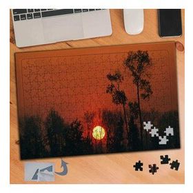046 Gün Batımında Ağaç Manzarası 240 Parça Puzzle Yapboz Tablo