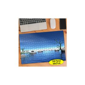 049 Mavi Denizde Ağaç Dalları ve Taşlar 240 Parça Puzzle Yapboz
