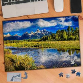 049 Yeşil Ağaçlar Doğa Manzarası 240 Parça Puzzle Yapboz Tablo
