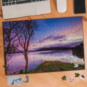 052 Ağaç Ve Göl Tabiat Manzarası 240 Parça Puzzle Yapboz Tablo