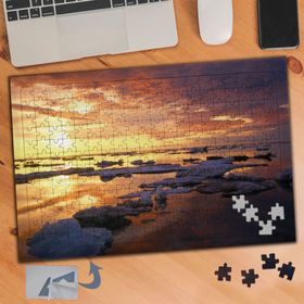 054 Göle Yansıyan Gün Batımı 240 Parça Puzzle Yapboz Tablo