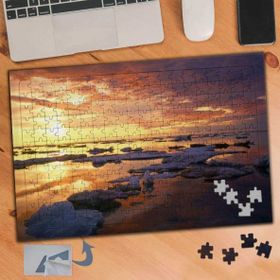 054 Göle Yansıyan Gün Batımı 240 Parça Puzzle Yapboz Tablo