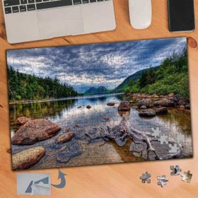 055 Gökyüzü Göl Tabiat Manzarası 240 Parça Puzzle Yapboz Tablo