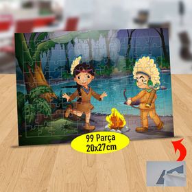 0560 Ateş Etrafında Kızıl Dereliler 99 Parça Puzzle Yapboz Tablo