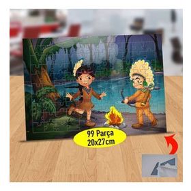 0560 Ateş Etrafında Kızıl Dereliler 99 Parça Puzzle Yapboz Tablo