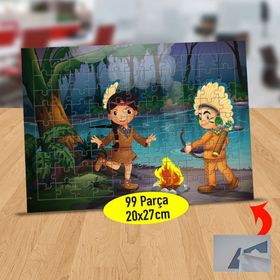 0560 Ateş Etrafında Kızıl Dereliler 99 Parça Puzzle Yapboz Tablo