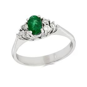 0,58 ct Pırlanta Zümrüt Yüzük