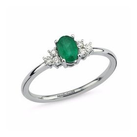 0,59 ct Pırlanta Emerald G-SI Beyaz Altın Yüzük