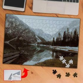06 Doğa Dağlar Göl Kapalı Hava 240 Parça Puzzle Yapboz Tablo