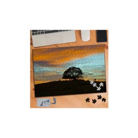 061 Tepedeki Büyük Ağaç Manzara 240 Parça Puzzle Yapboz Tablo