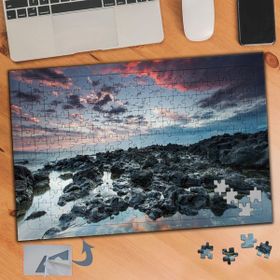 064 Kızıl Gökyüzü ve Kayalıklar 240 Parça Puzzle Yapboz Tablo