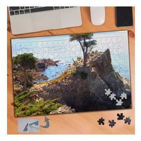 068 Kayalıkta Büyüyen Ağaç Manzarası 240 Parça Puzzle Yapboz Tablo
